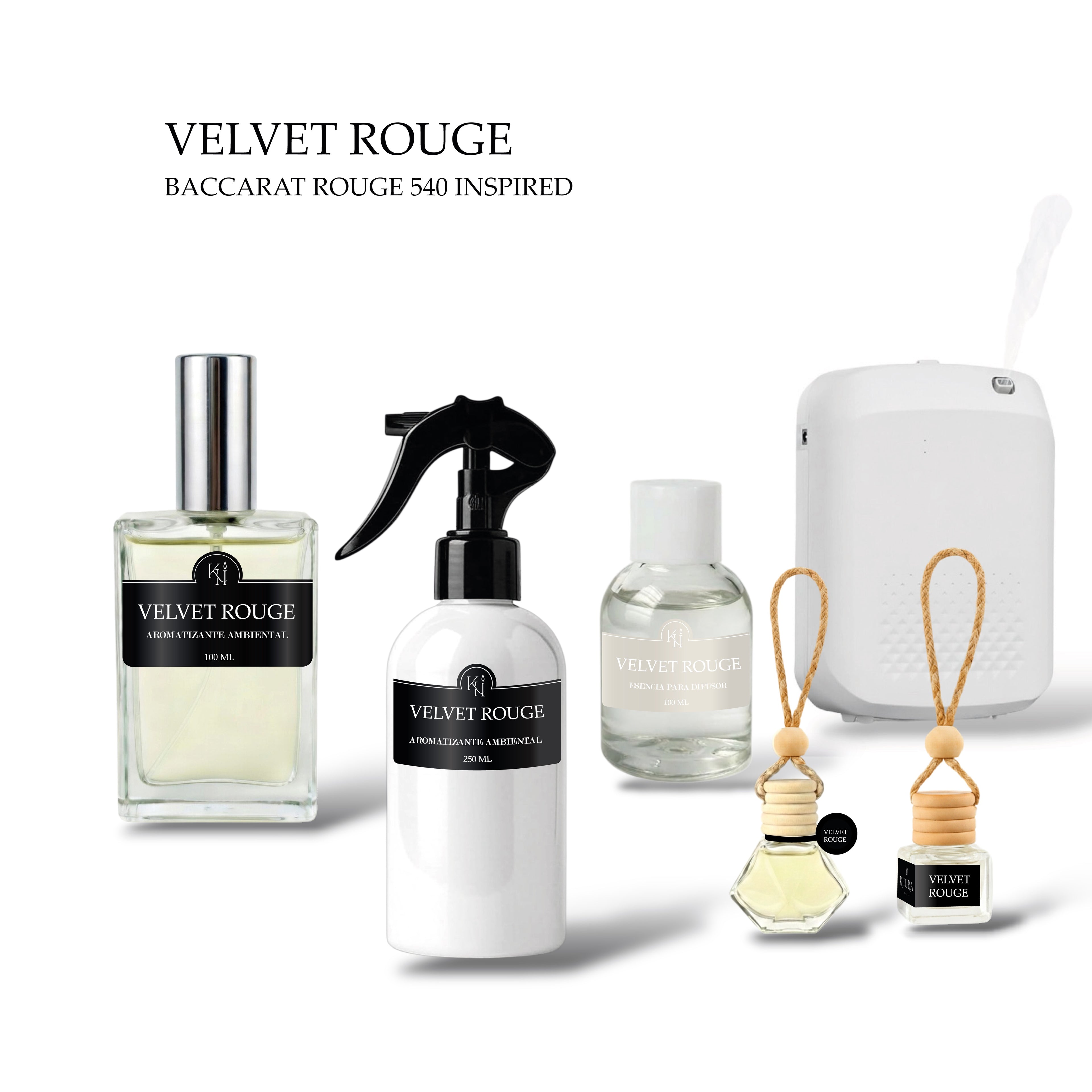 VELVET ROUGE - Fragancias Ambientales (Roomsprays, Difusor de auto, esencia para difusor)