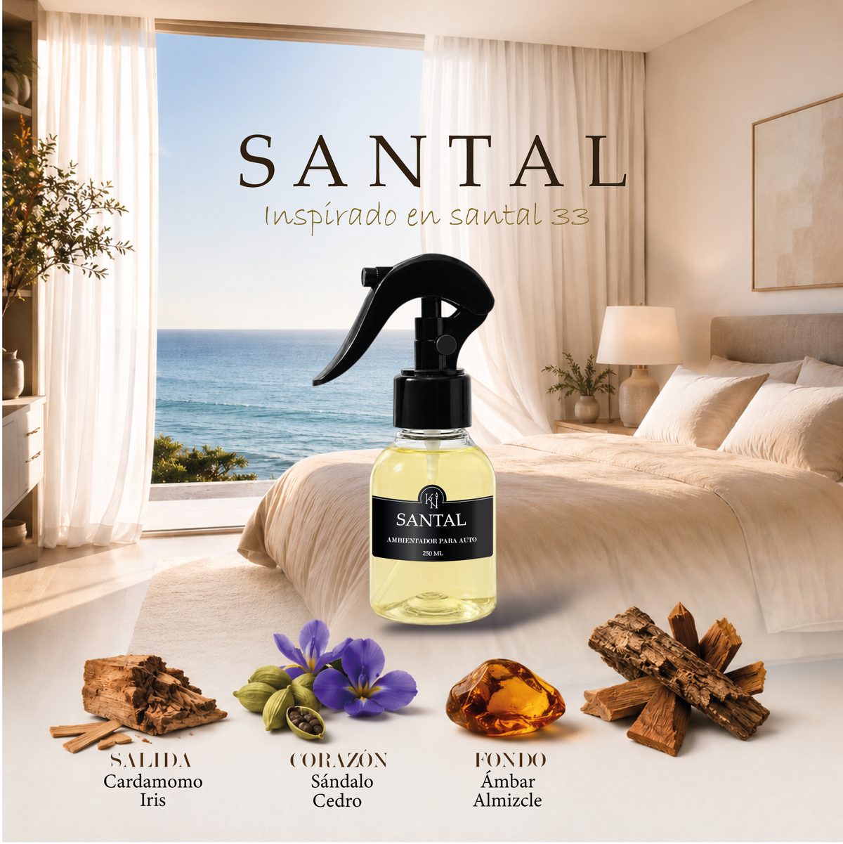 Ambientador para Auto SANTAL | Inspirado en Santal 33 | 100 ml