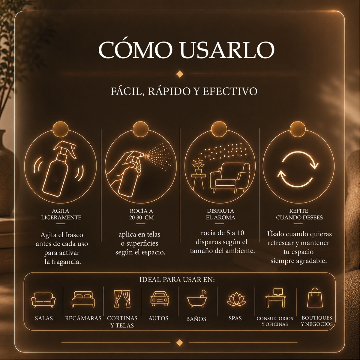 Aromatizante Ambiental SANTAL | Inspirado en Santal 33 | Spray para Hogar 250 ml