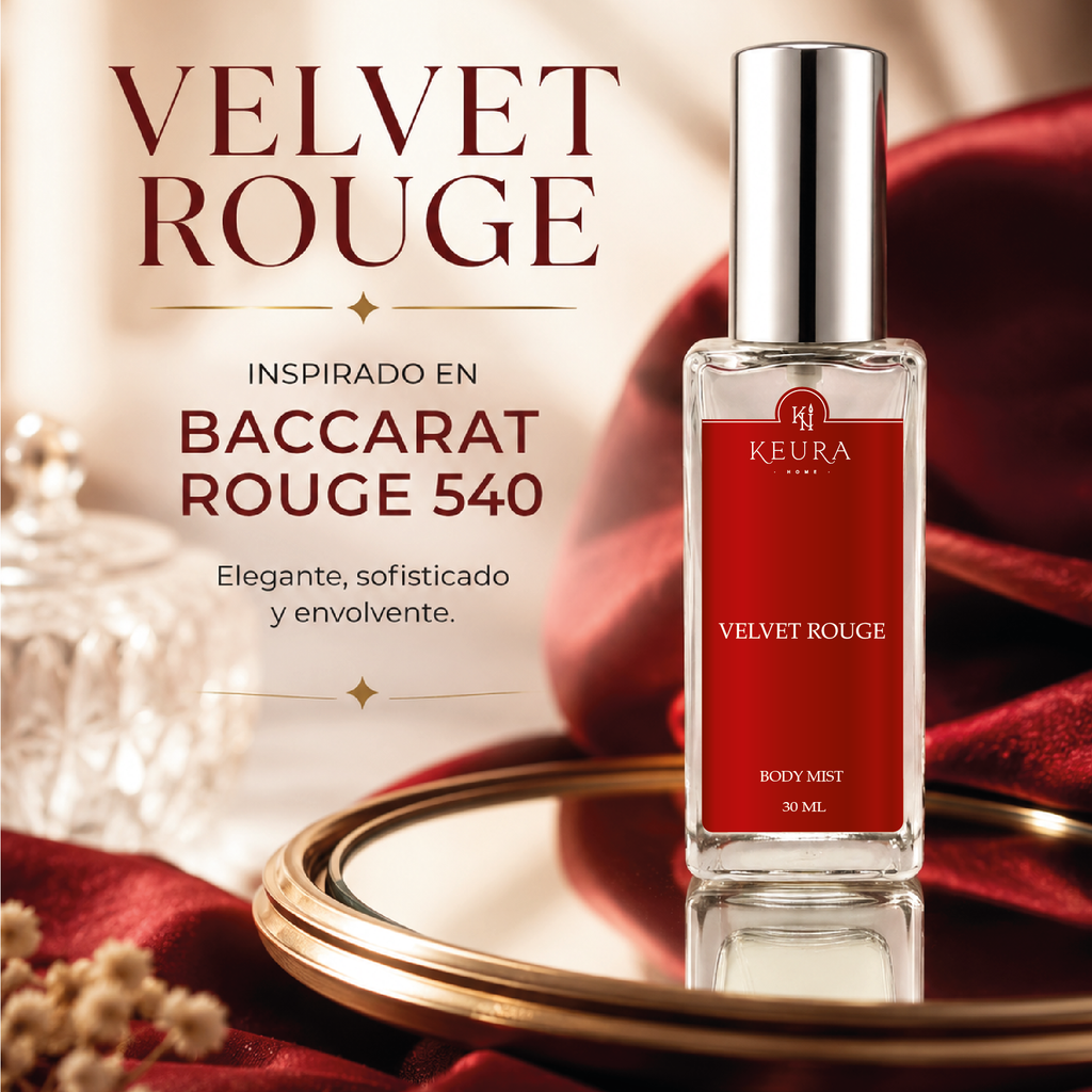 Body Mist VELVET ROUGE | Inspirado en Baccarat Rouge 540 | 30 ml