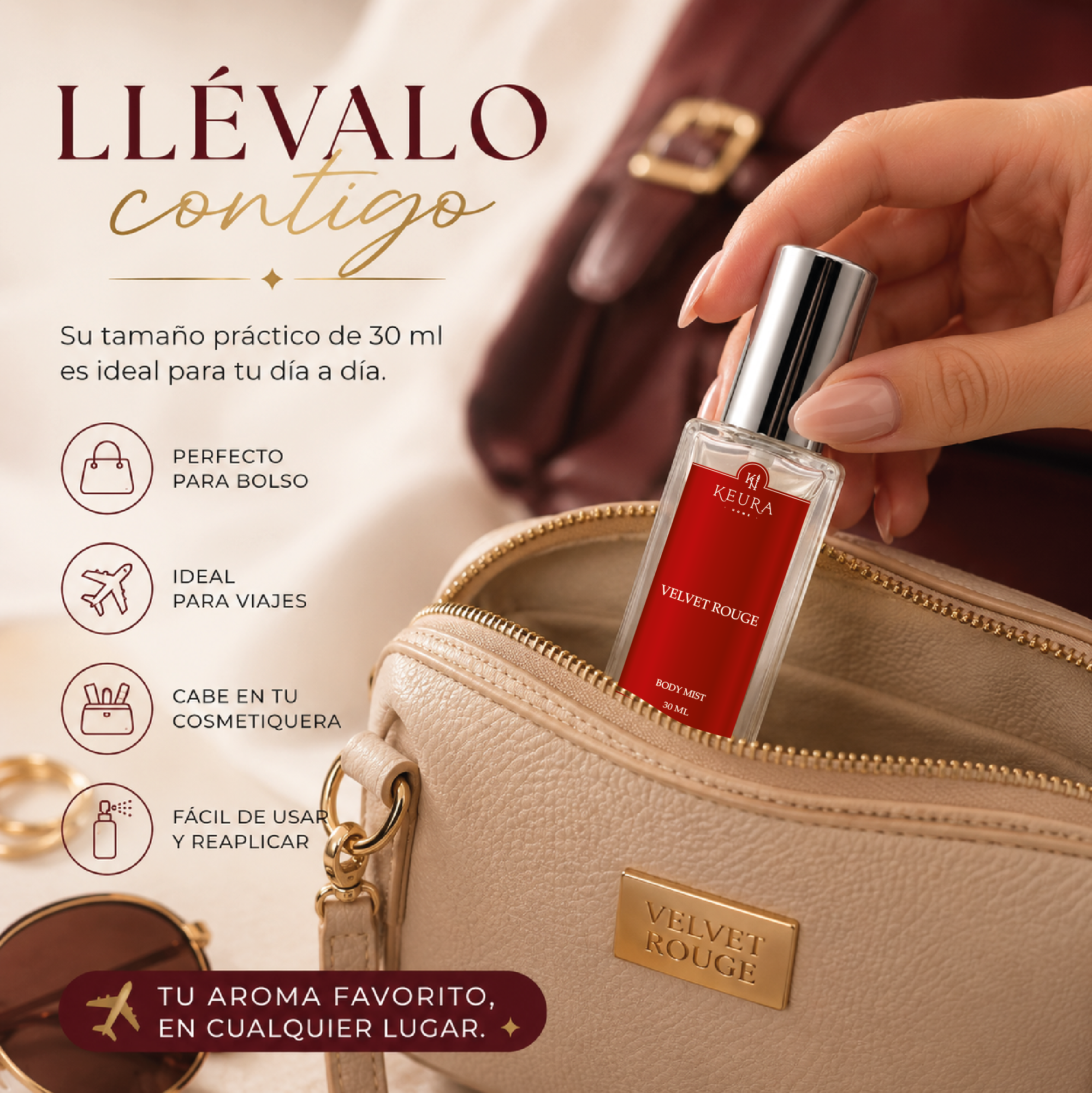 Body Mist VELVET ROUGE | Inspirado en Baccarat Rouge 540 | 30 ml